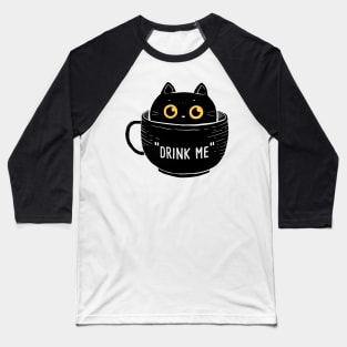 Drink Cup cat Baseball T-Shirt